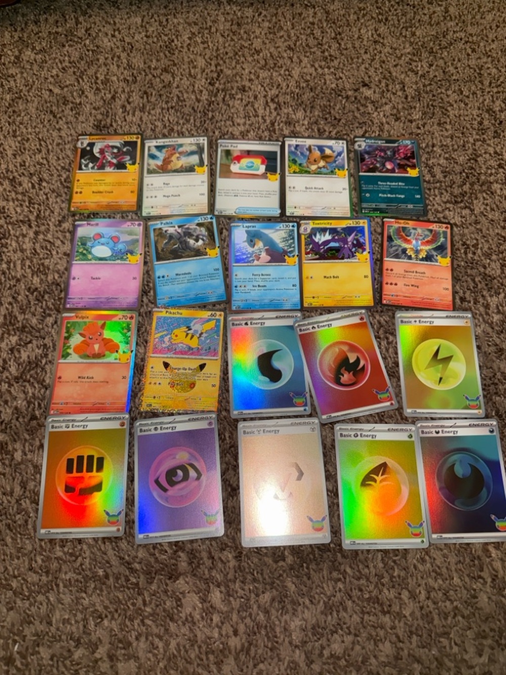 Pokemon 30th Celebration Bulk Cards Lot of 20 + Holo Pikachus 042